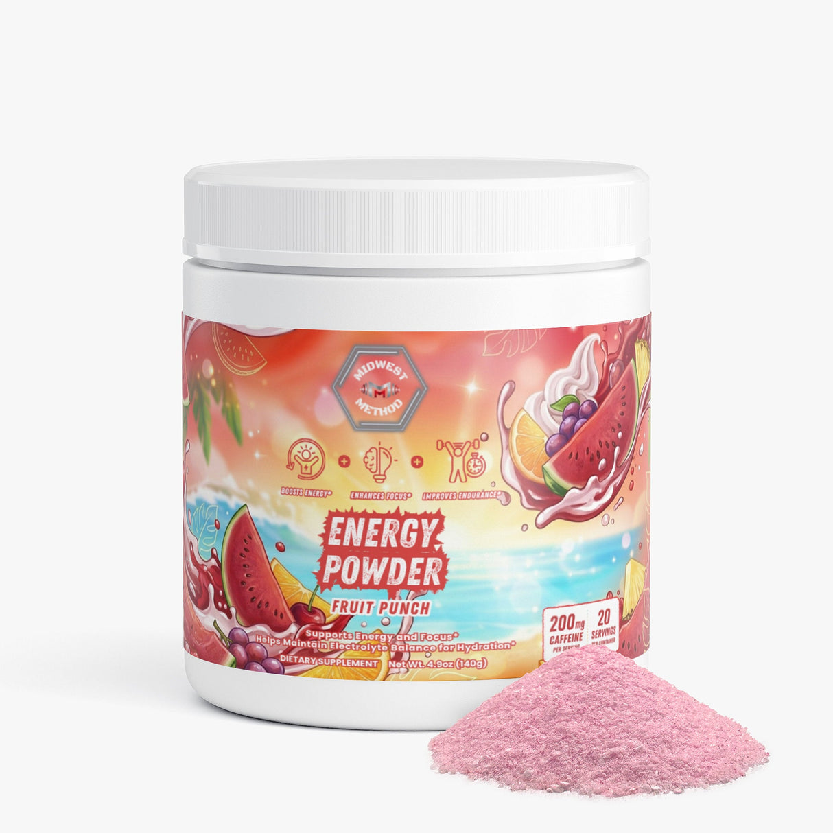 Midwest Method Energy Powder - Fruit Punch, 20 Servings