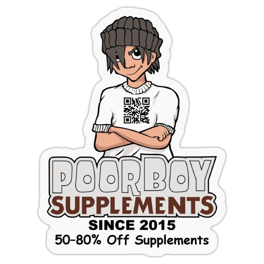 Free 4" Square PoorBoySupplements.com Custom Die Cut Roll Label (Limit One) Sample PoorBoySupplements.com