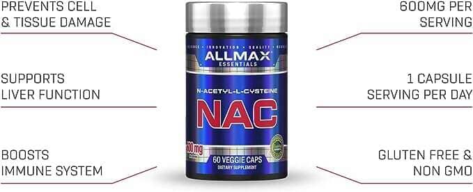 Allmax NAC (Immune Support), 60 Veggie Caps Vitamins | Herbs Allmax Nutrition