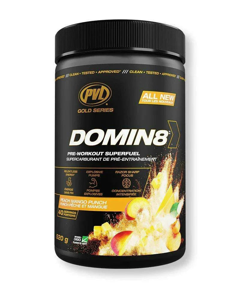 PVL Domin8 Pre-Workout SuperFuel, 20 Servings CLEARANCE PVL - Pure Vital Labs