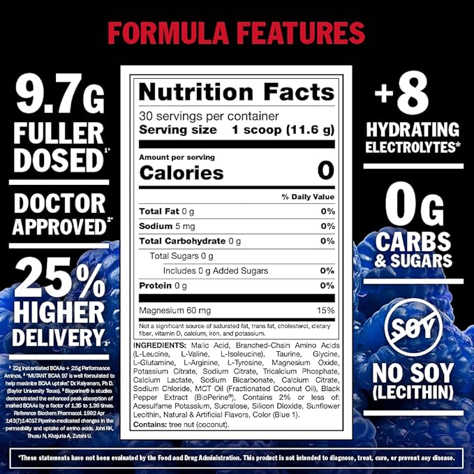 Mutant BCAA 9.7 Powder, 30 Servings