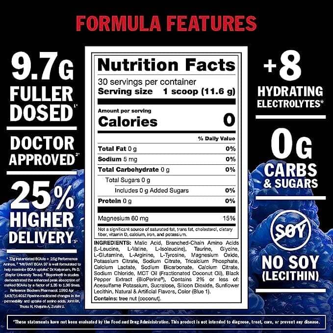 Mutant BCAA 9.7, 30 servings BCAA | Amino Acids Mutant