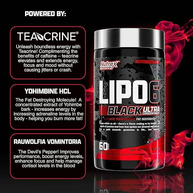 Nutrex LIPO-6 Black Ultra Concentrate, 60 Caps Weight Loss Nutrex Research