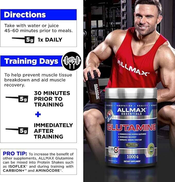Allmax Glutamine, 80 Servings Joint Support Allmax Nutrition