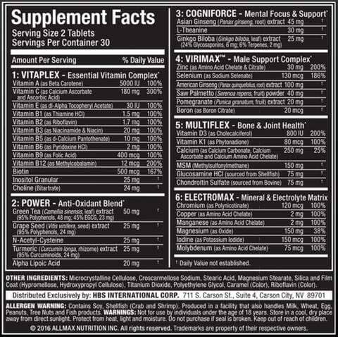 Allmax Vitaform Multi-Vitamin For Men, 60 Tablets-30 Day Supply Vitamins | Herbs Allmax Nutrition