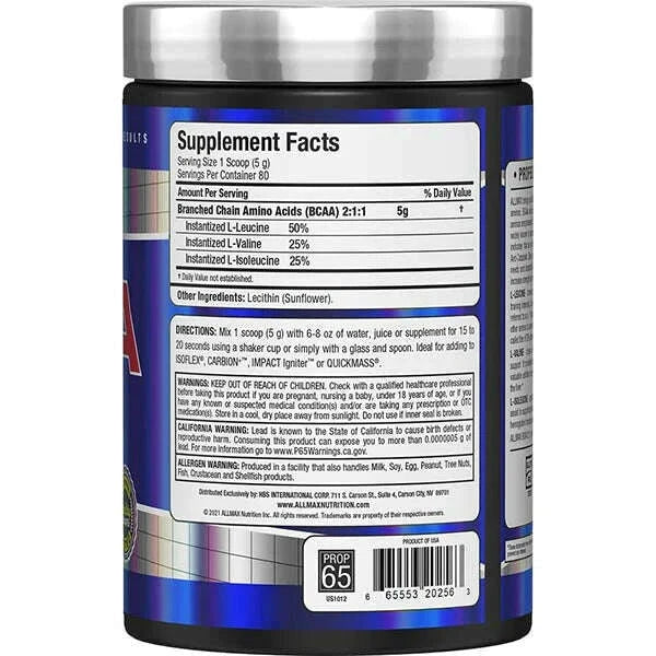 Allmax BCAA 2:1:1 Ratio, 80 Servings BCAA | Amino Acids Allmax Nutrition