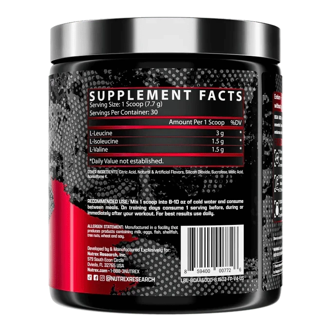 Nutrex BCAA 6000 Recovery Powder, 30 Servings BCAA | Amino Acids Nutrex Research