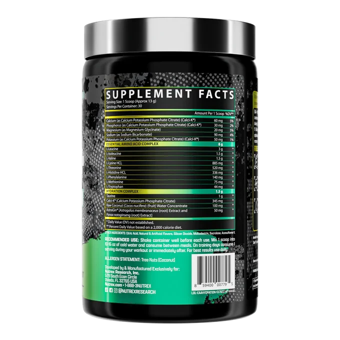 Nutrex EAA+ Hydration, 30 Servings BCAA | Amino Acids Nutrex Research