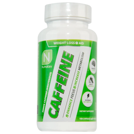 NutraKey Caffeine 200mg, 100 Capsules