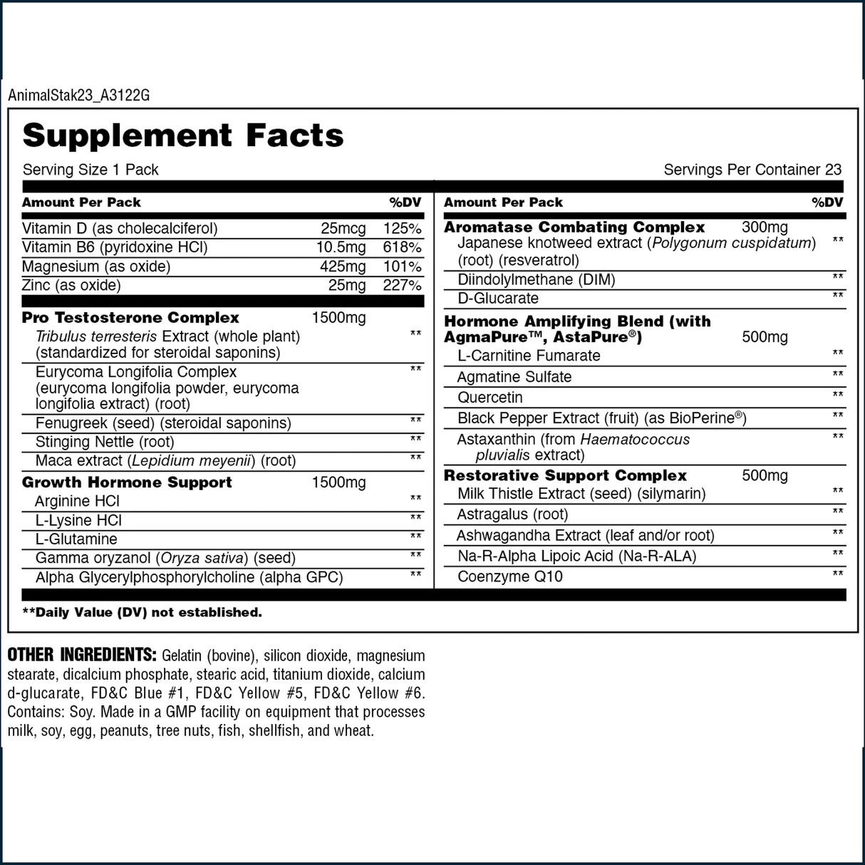 Animal Hormone Booster Stak, 21 Packs Testosterone Boosters Universal Nutrition