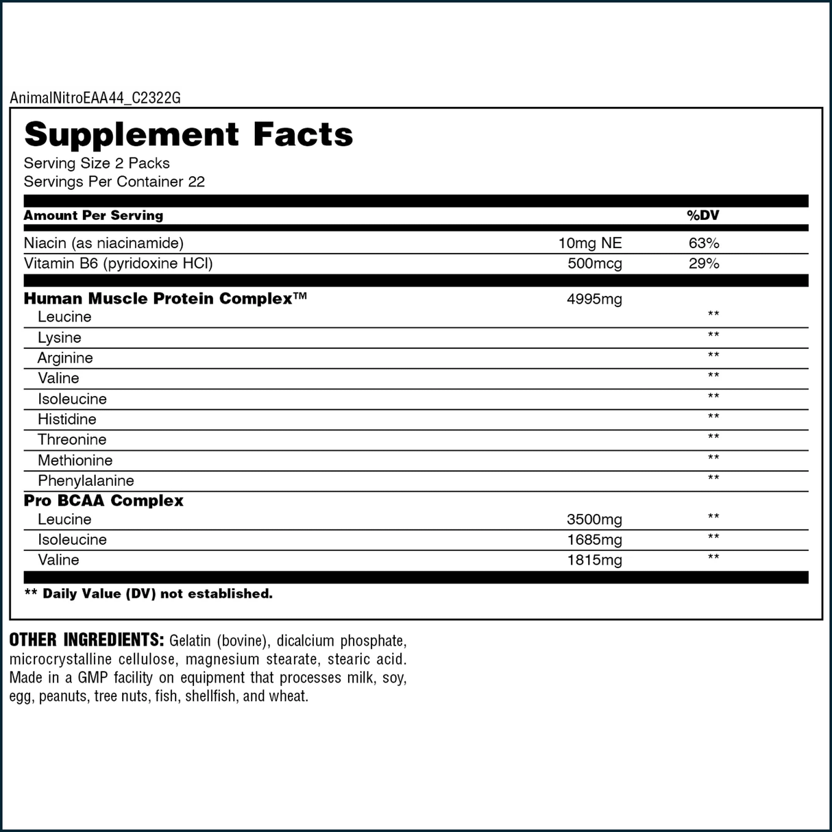 Animal Nitro EAA, 44 Packs BCAA | Amino Acids Universal Nutrition