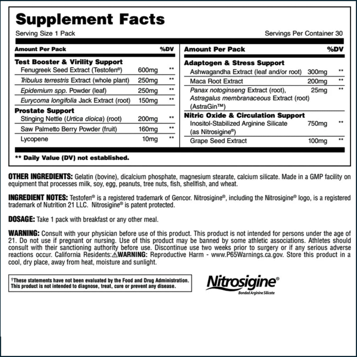 Animal TNT+, 30 Packs Testosterone Boosters Universal Nutrition