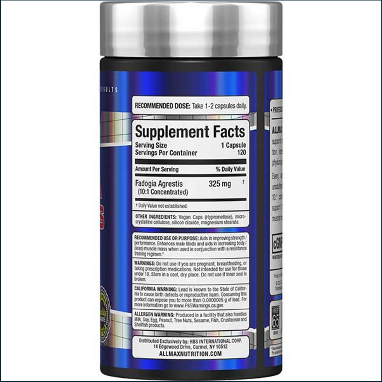 Allmax Fadogia Agrestis 325mg, 120 Capsules