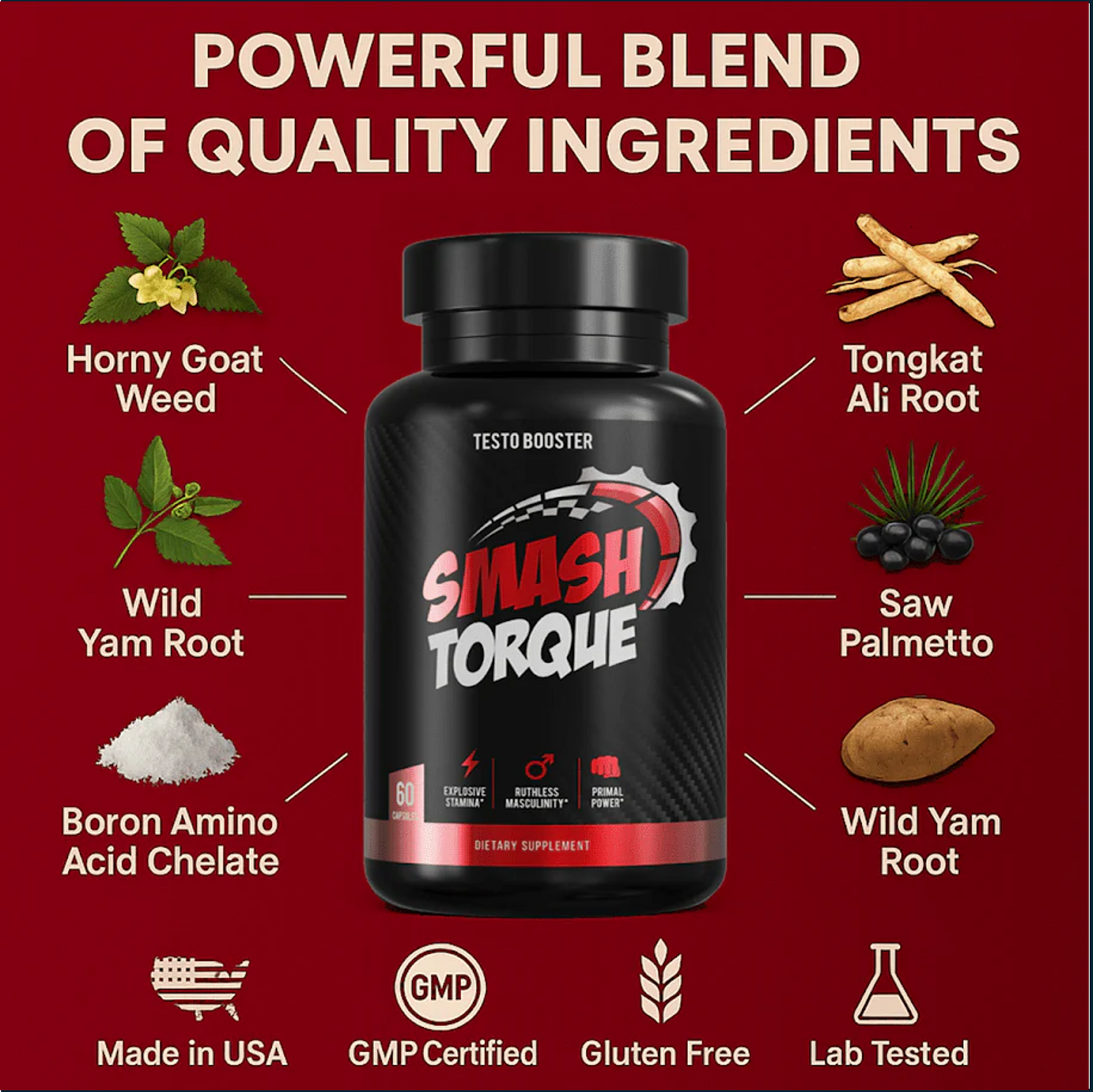 Smash Torque Testo Booster, 2 x 60 Capsules