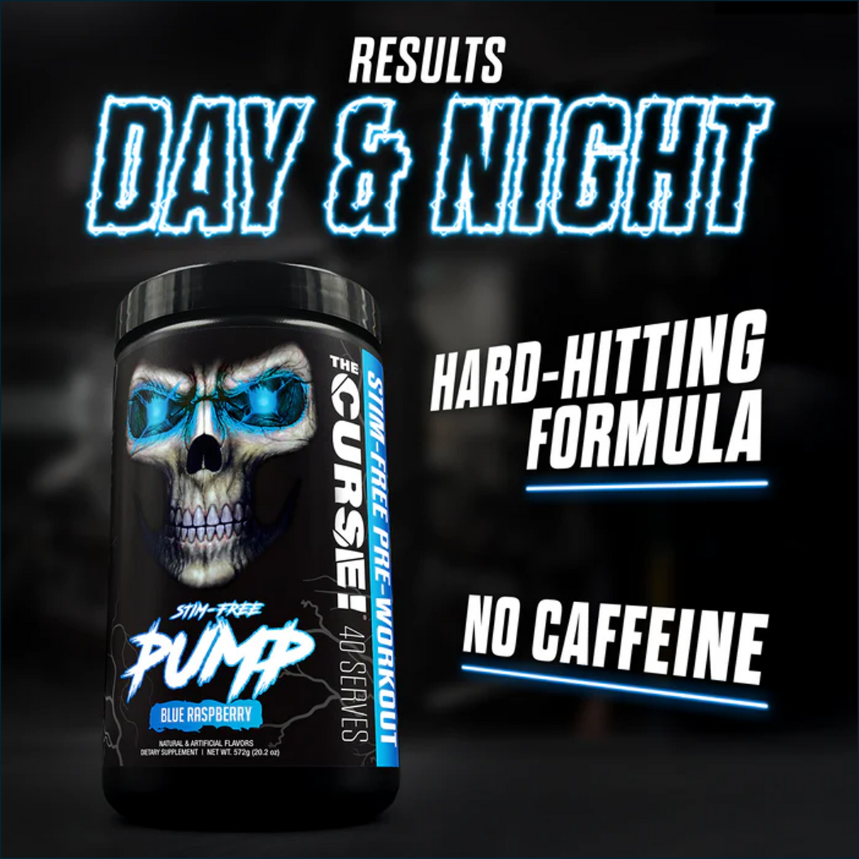 JNX Sports The Curse! Stim-Free Pump, 40 Servings + FREE Lifting Straps