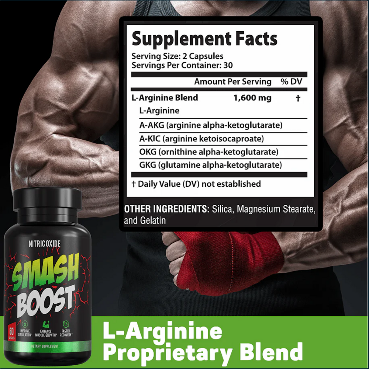 Smash Boost Nitric Oxide Booster, 2 x 60 Capsules