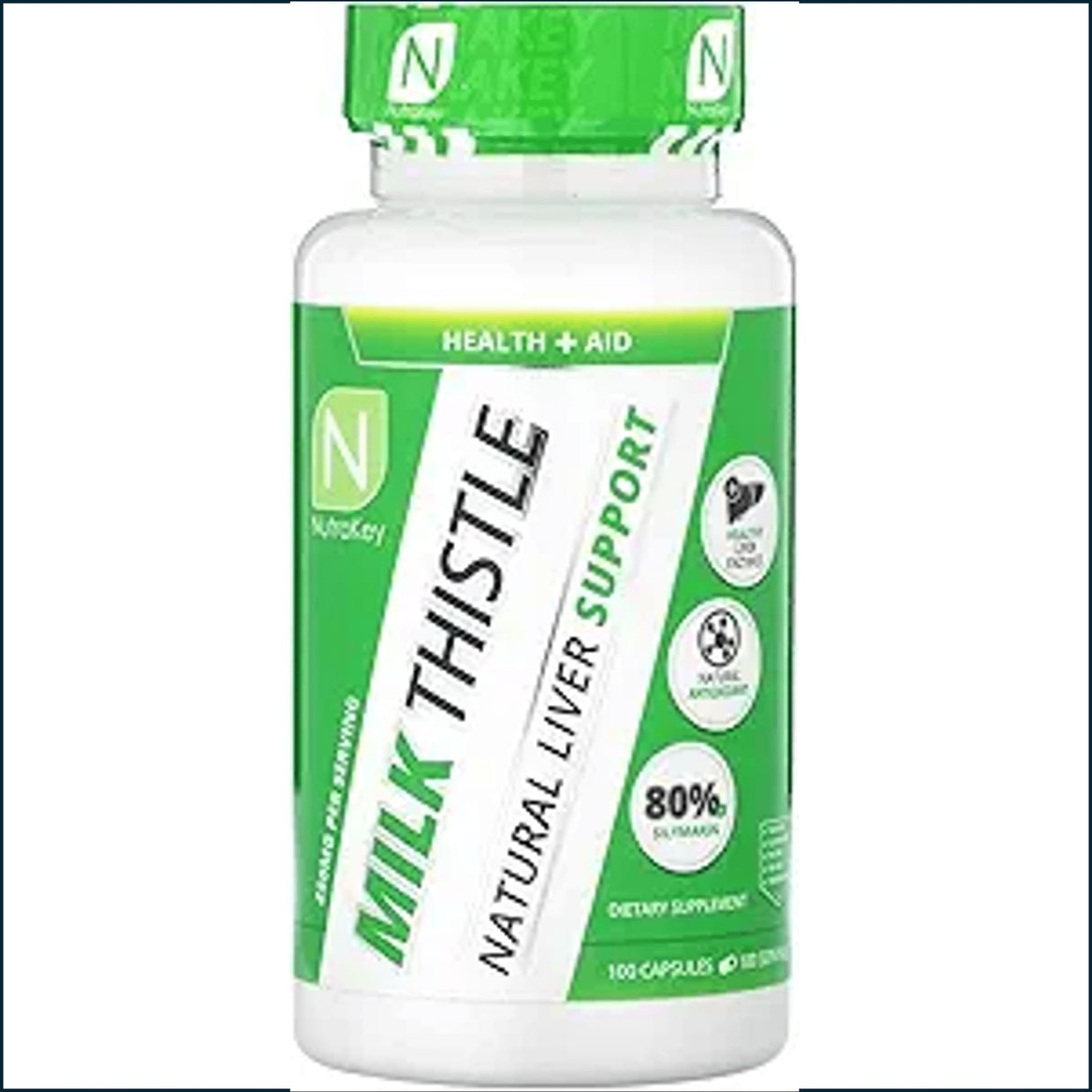 NutraKey Milk Thistle 250mg, 100 Capsules Vitamins | Herbs NutraKey Health