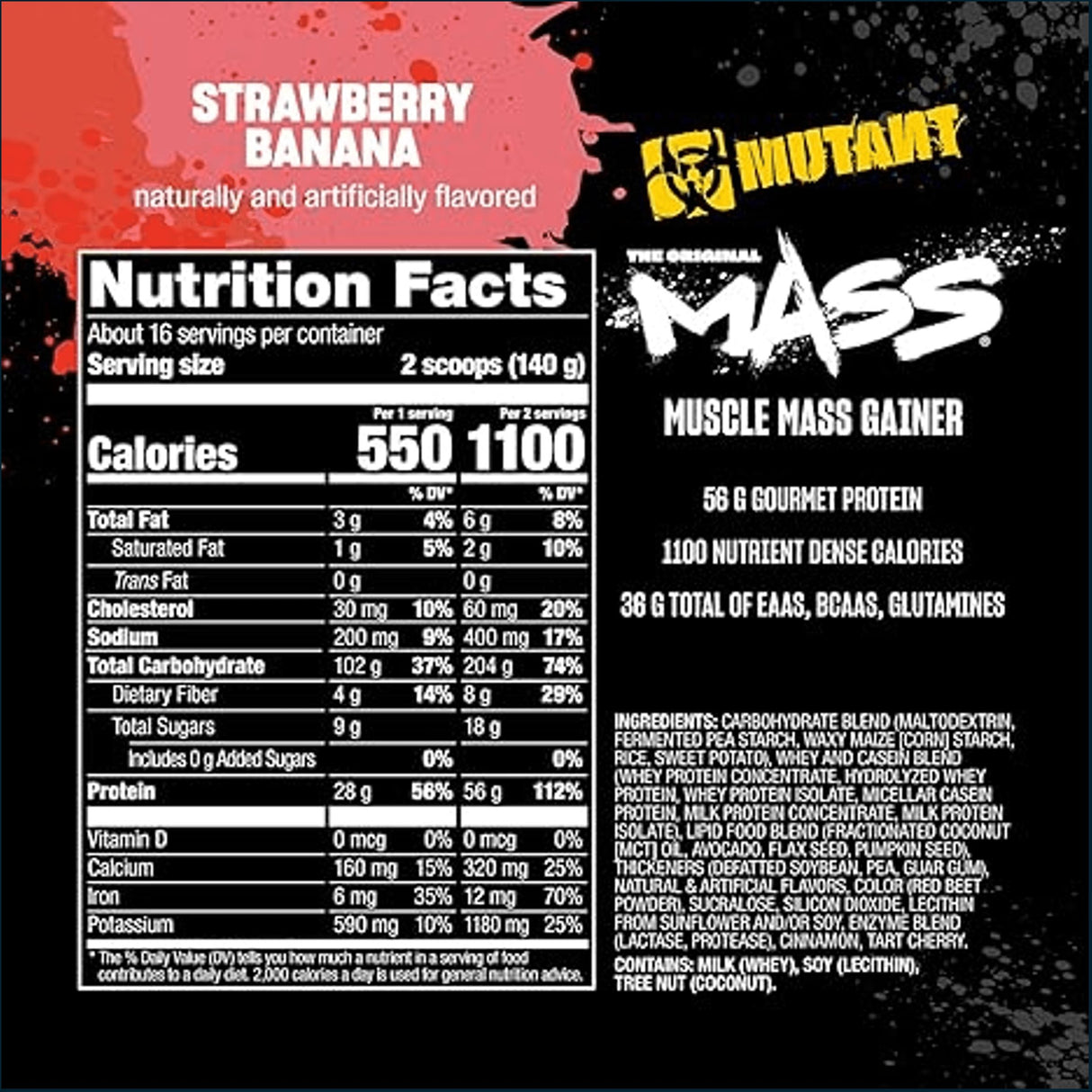 Mutant Mass, 2 x 5lbs Weight Gainer Mutant