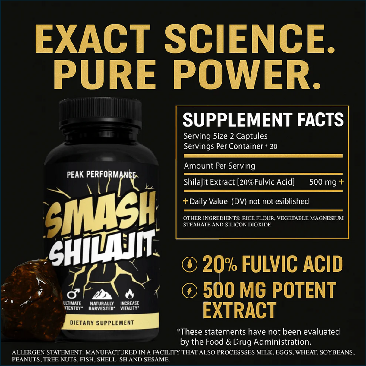 Smash Shilajit, 60 Capsules