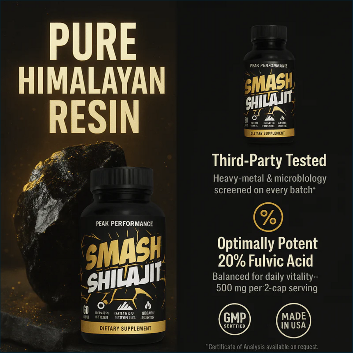 Smash Shilajit, 60 Capsules