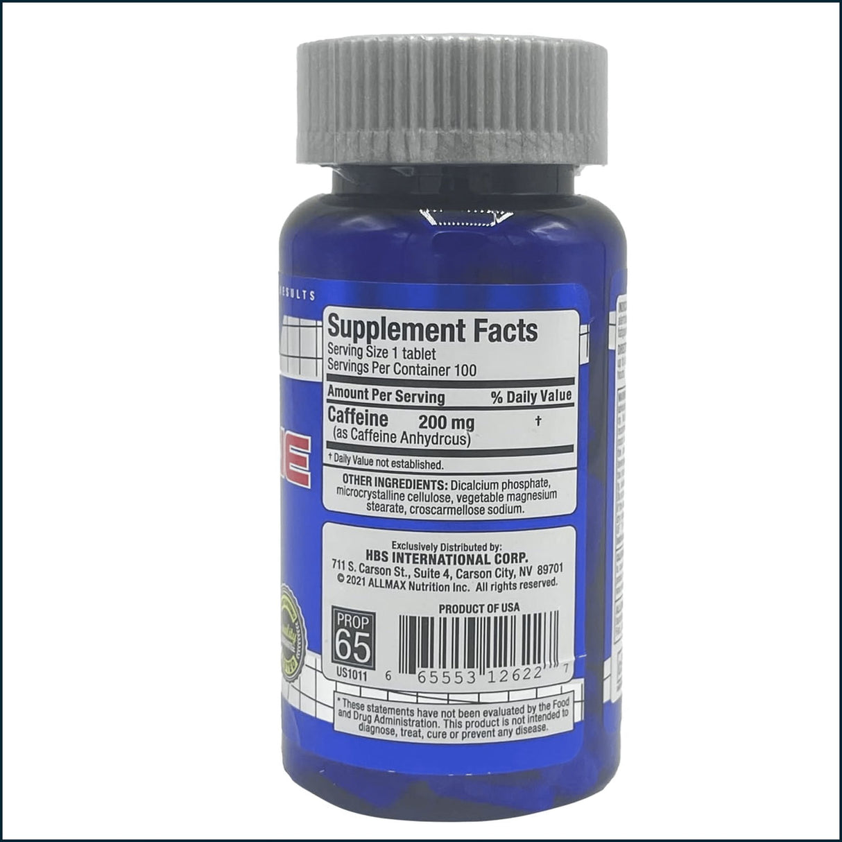 Allmax Caffeine, 100 Capsules Pre-Workout Allmax Nutrition