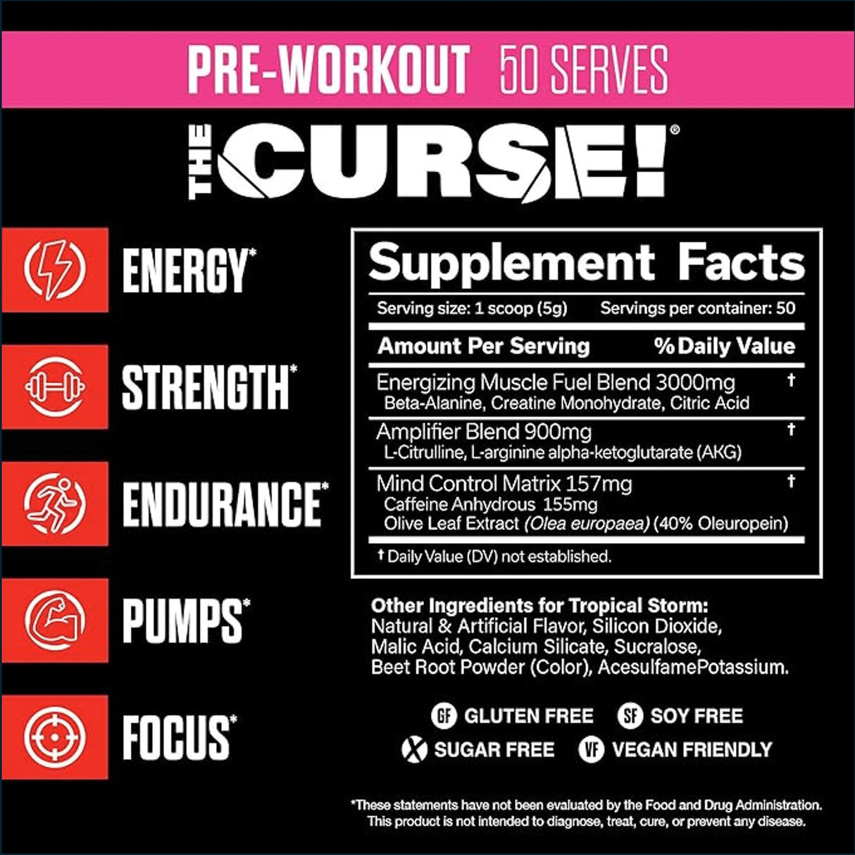 JNX Sports The Curse! Pre-workout, 50 Servings Pre-Workout JNX Sports