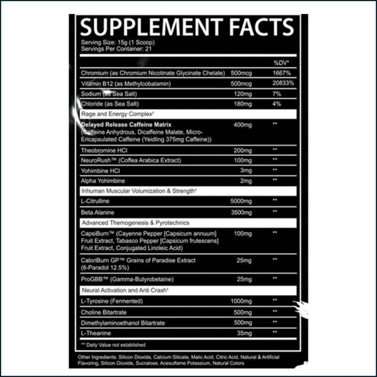 AfterDark Supps InHuman Pyro Pre-Workout/Fat Burner, 21 Servings Pre-Workout AfterDark Supplements