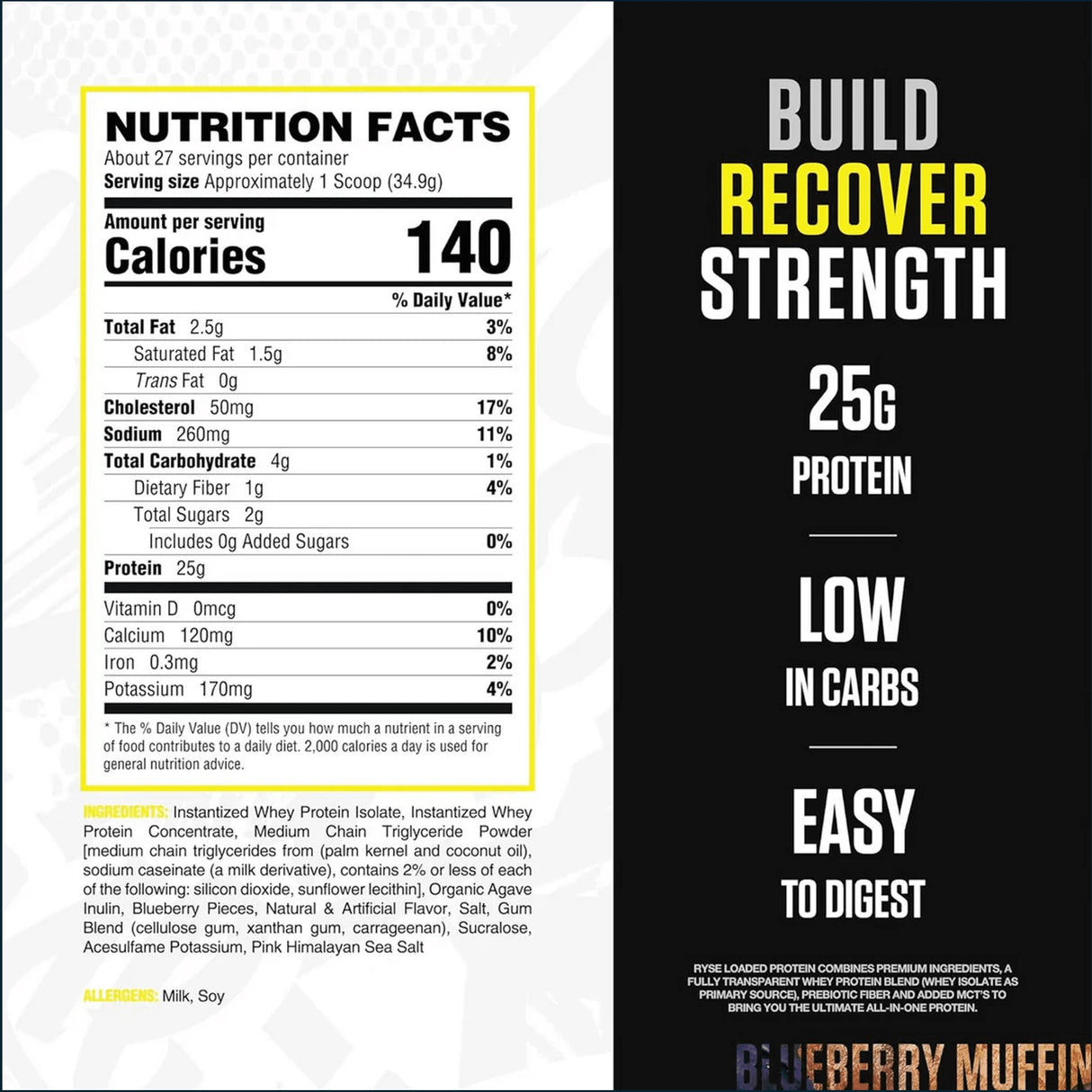 RYSE Loaded Protein, 27 Servings Clearance Ryse