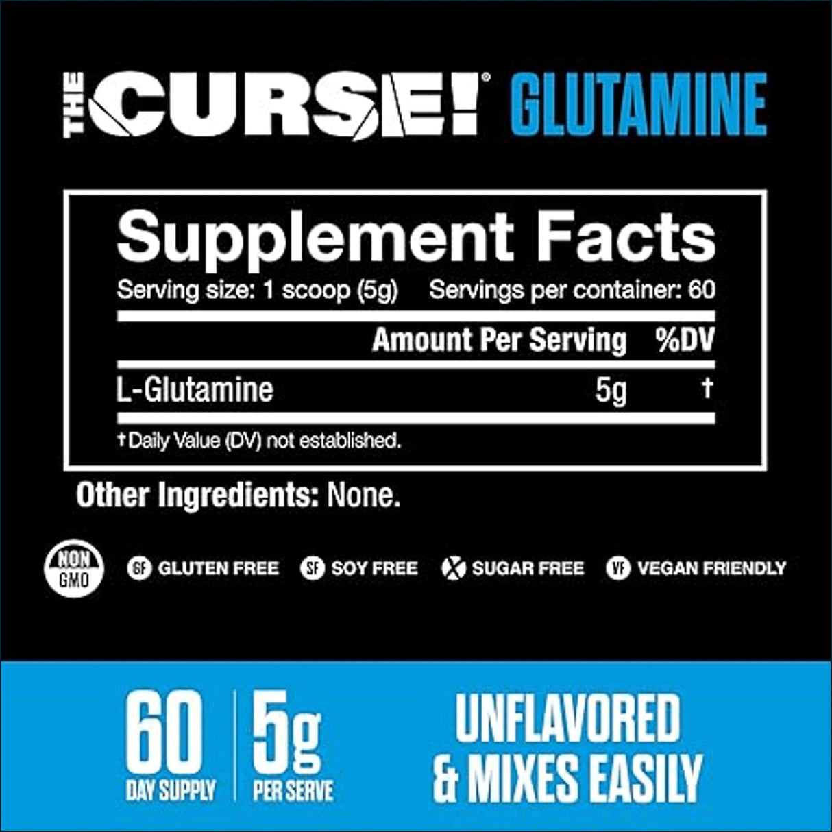 JNX Sports The Curse! Glutamine, 60 Servings Joint Support JNX Sports