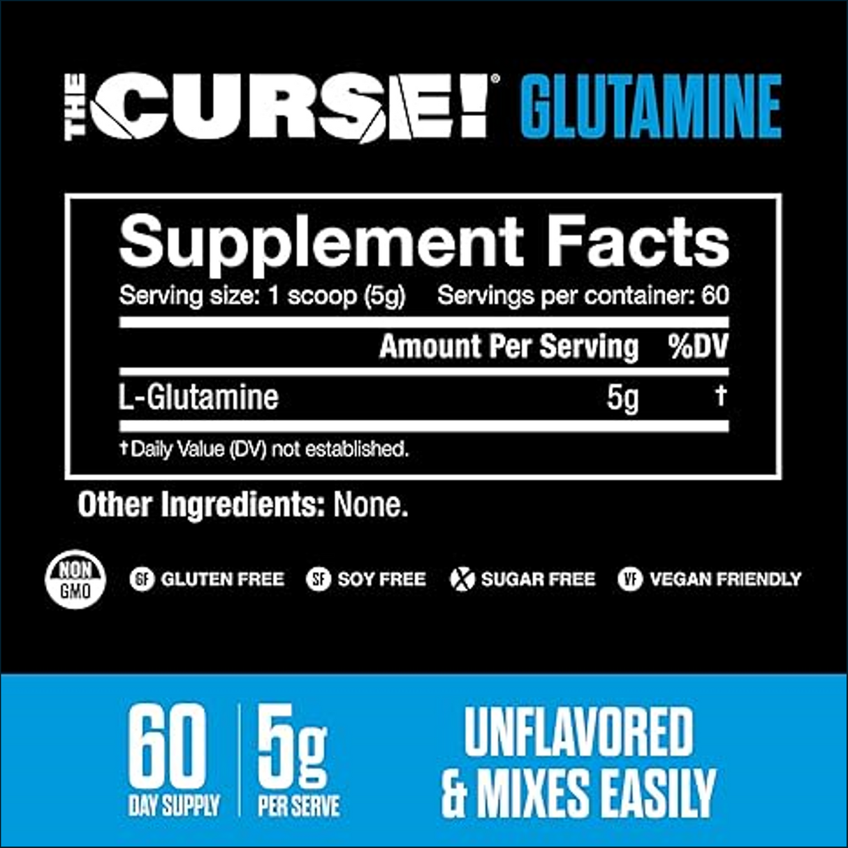 JNX Sports The Curse! Glutamine, 60 Servings