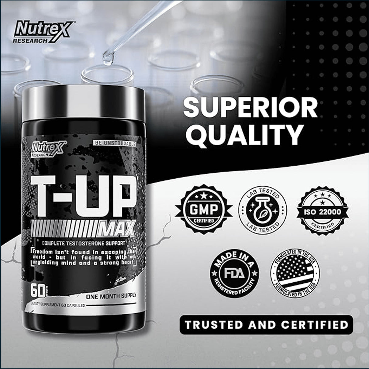 Nutrex T-Up Max, 60 Caps Testosterone Boosters Nutrex Research
