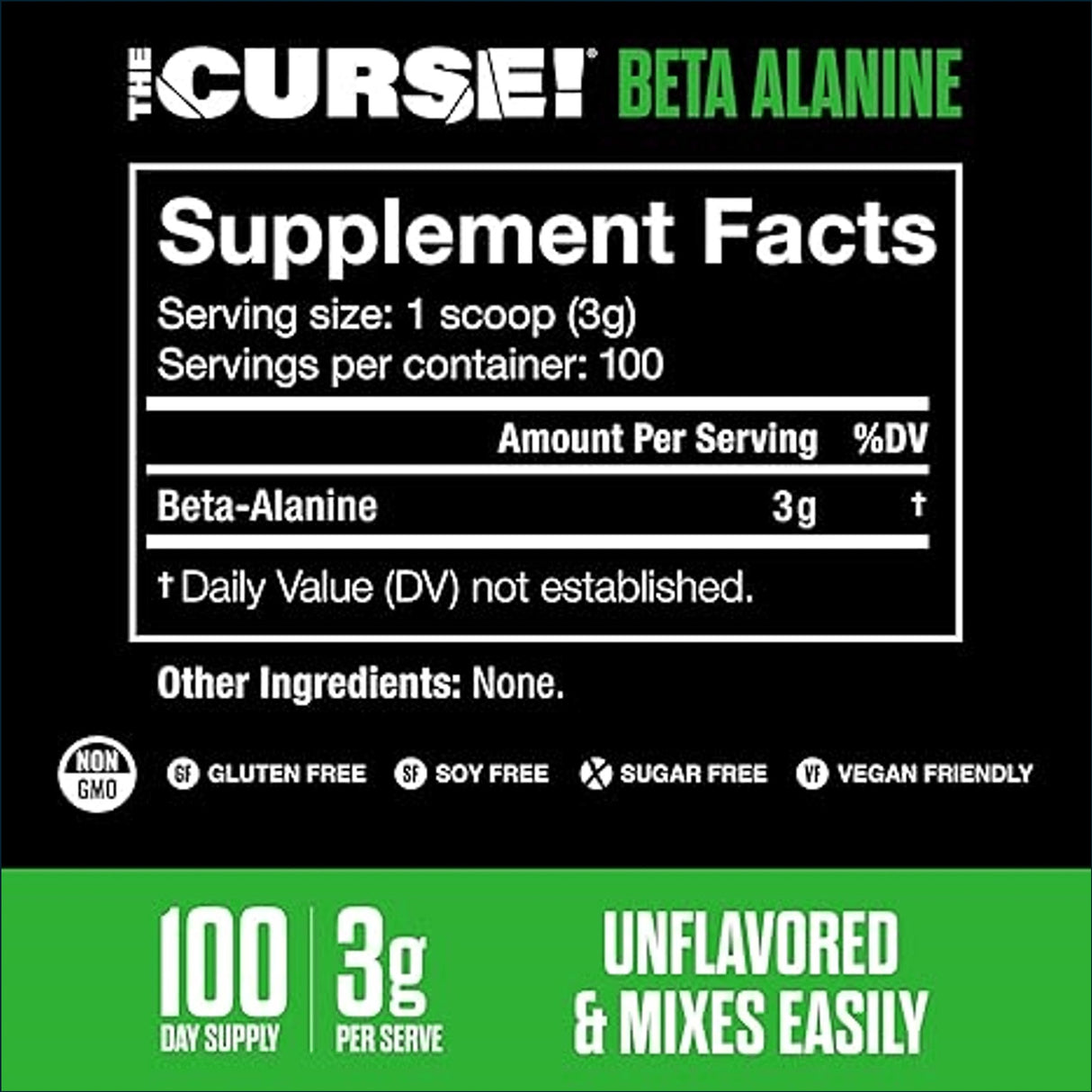 JNX Sports The Curse! Beta Alanine, 100 Servings Pre-Workout JNX Sports
