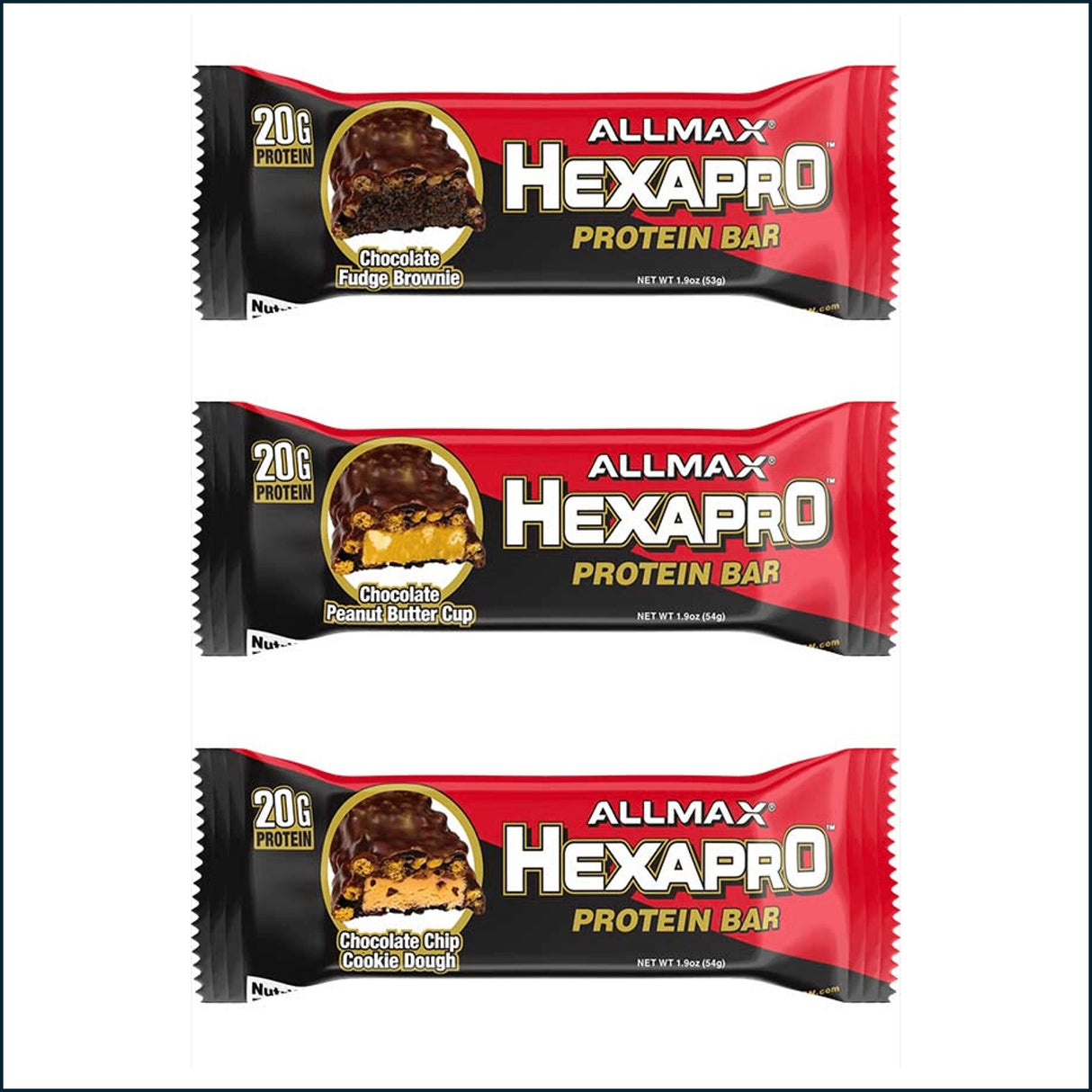 Allmax Hexapro Protein Bar, 3 Bars Bars, Cookies & Snacks Allmax Nutrition