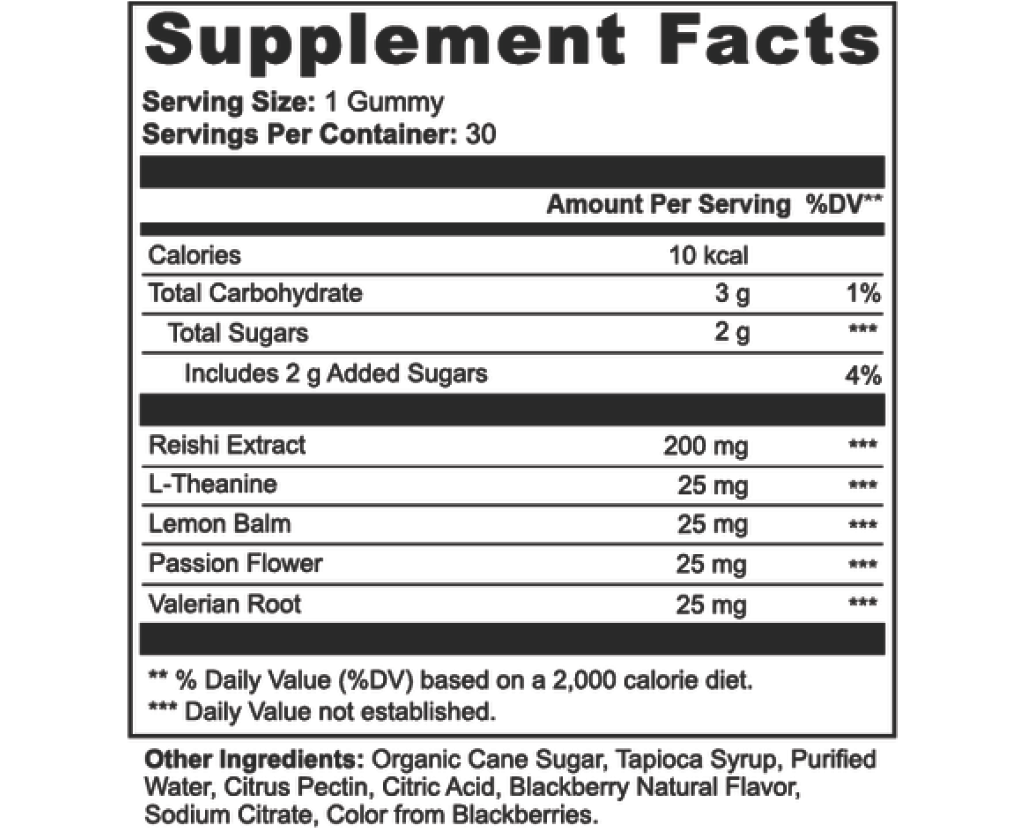 Midwest Method Reishi Relax Gummies - Blackberry, 30 Gummies