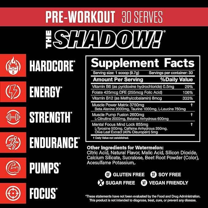 JNX Sports The Shadow! Pre-WorkOut, 30 Servings Pre-Workout JNX Sports