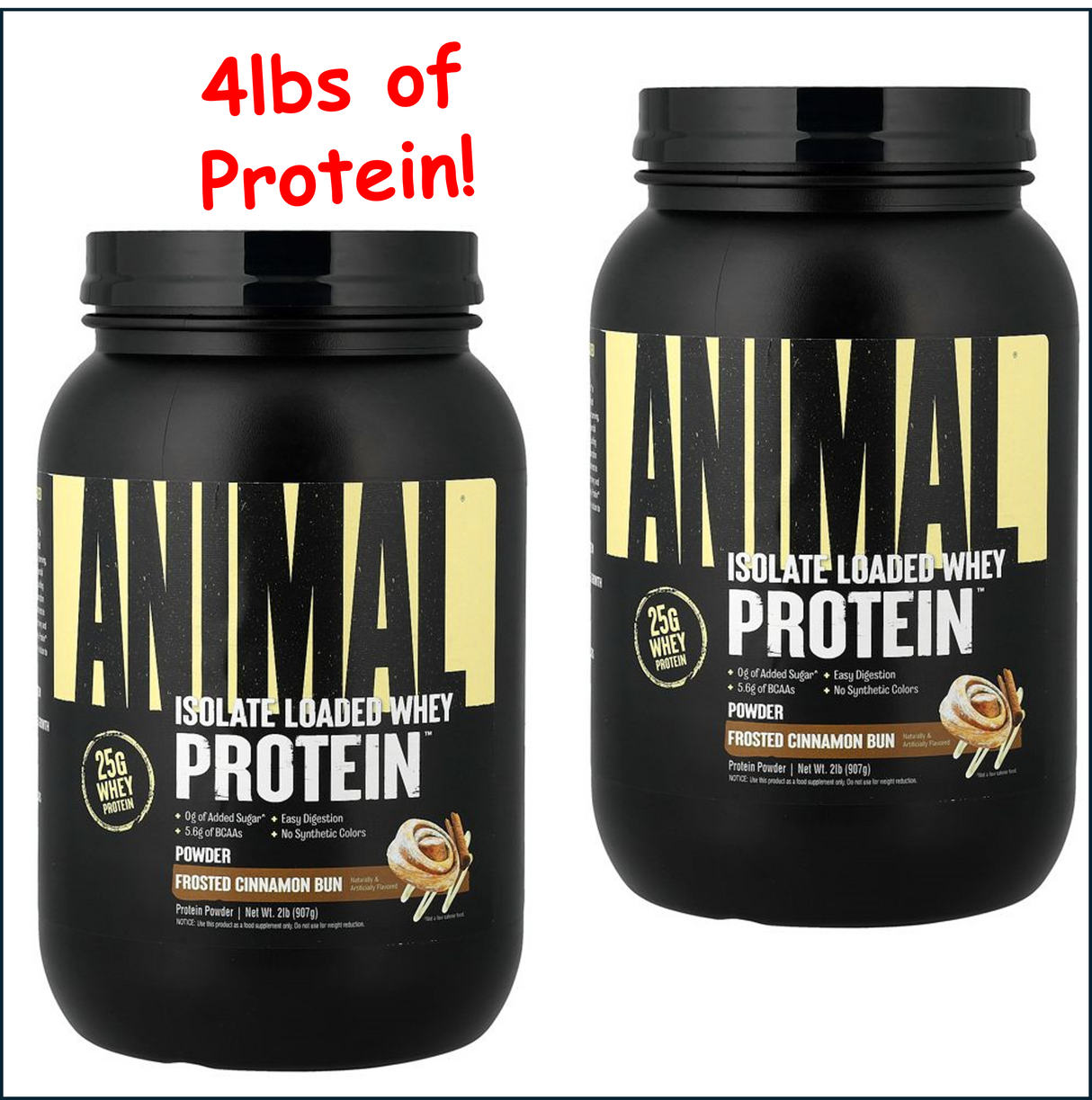 Animal Isolate Loaded Whey Protein, 2 x 2lbs