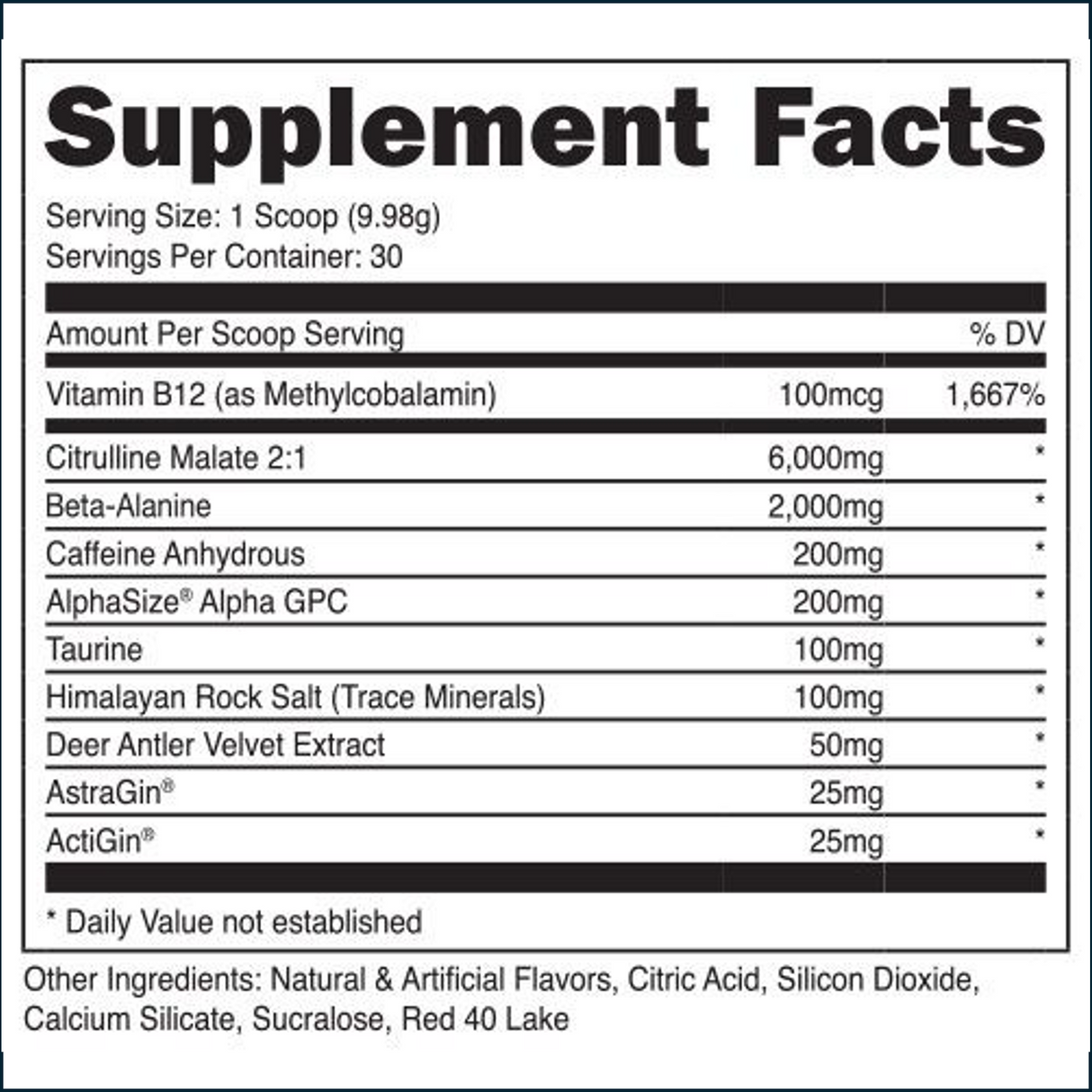Bucked Up Pre-Workout Powder, 30 Servings