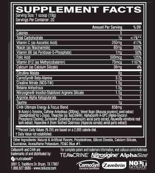 Cellucor C4 Ultimate Pre-Workout, 20 Servings CLEARANCE Cellucor