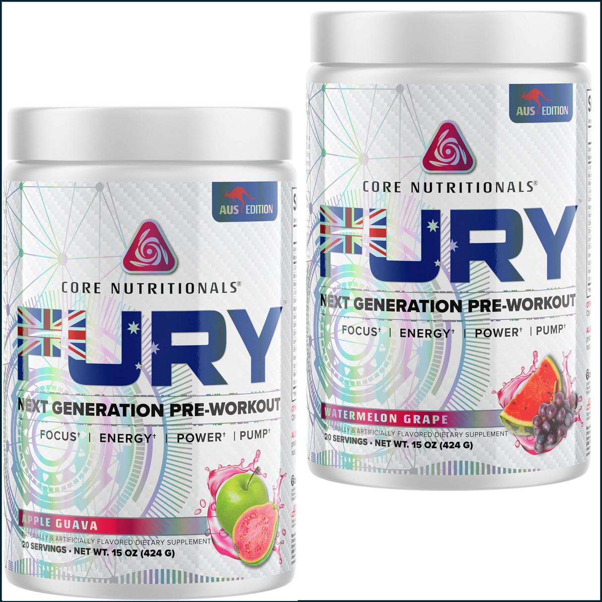 Core Nutritionals Fury Pre-Workout, 2 x 20/40 Servings