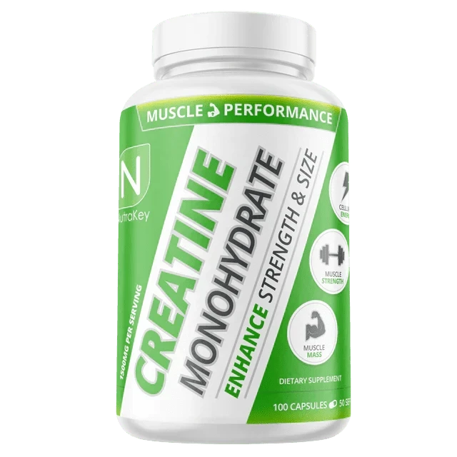 NutraKey Creatine Monohydrate 1500mg, 200 Capsules Creatine | Kre-Alkalyn NutraKey Health