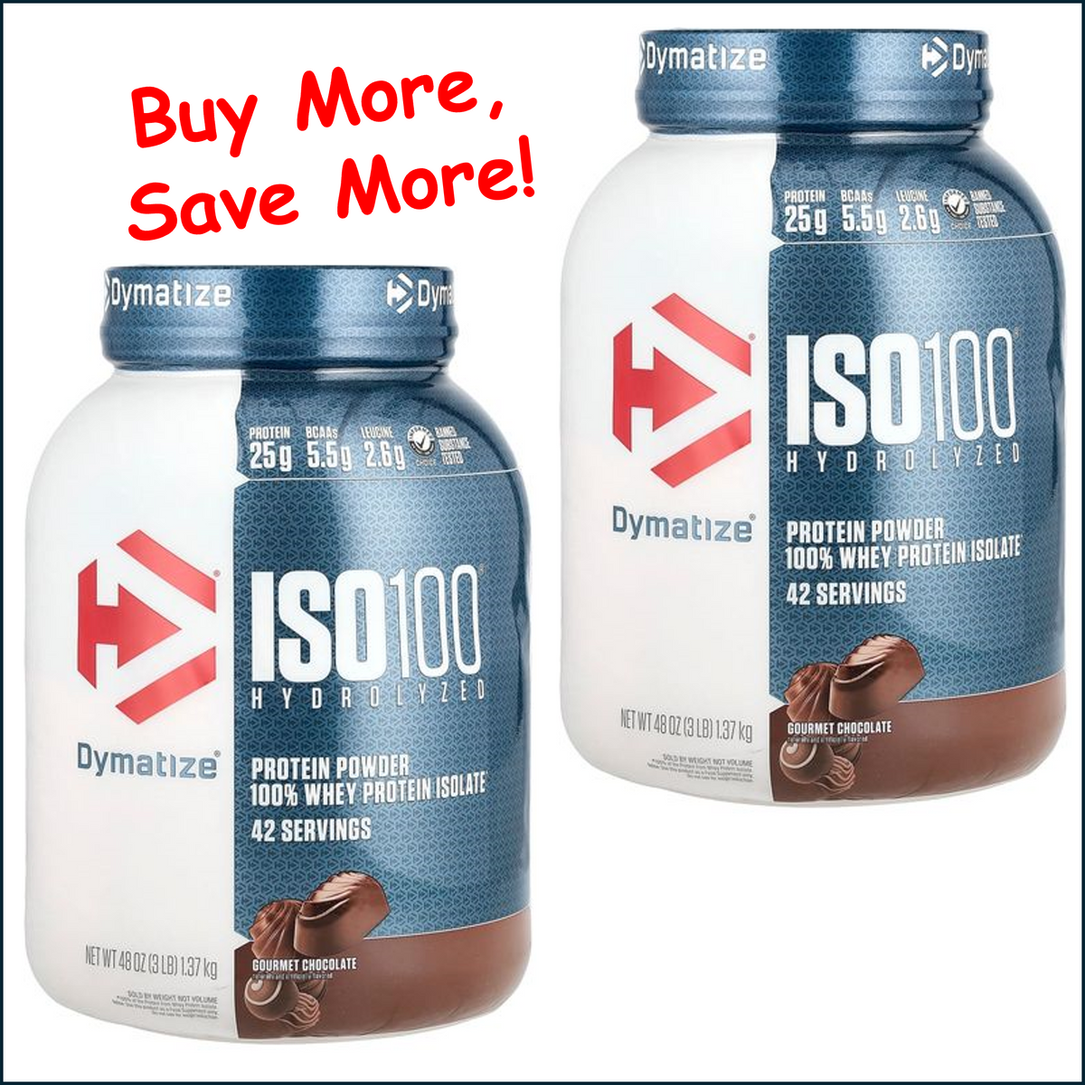 Dymatize ISO100 Hydrolyzed Protein, 2 x 3lbs