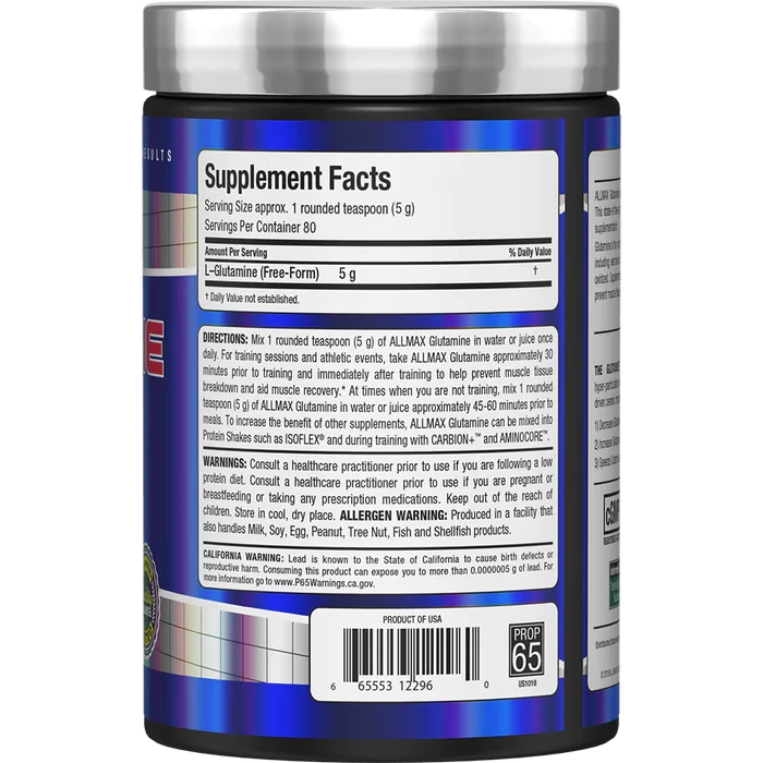 Allmax Glutamine, 80 Servings Joint Support Allmax Nutrition