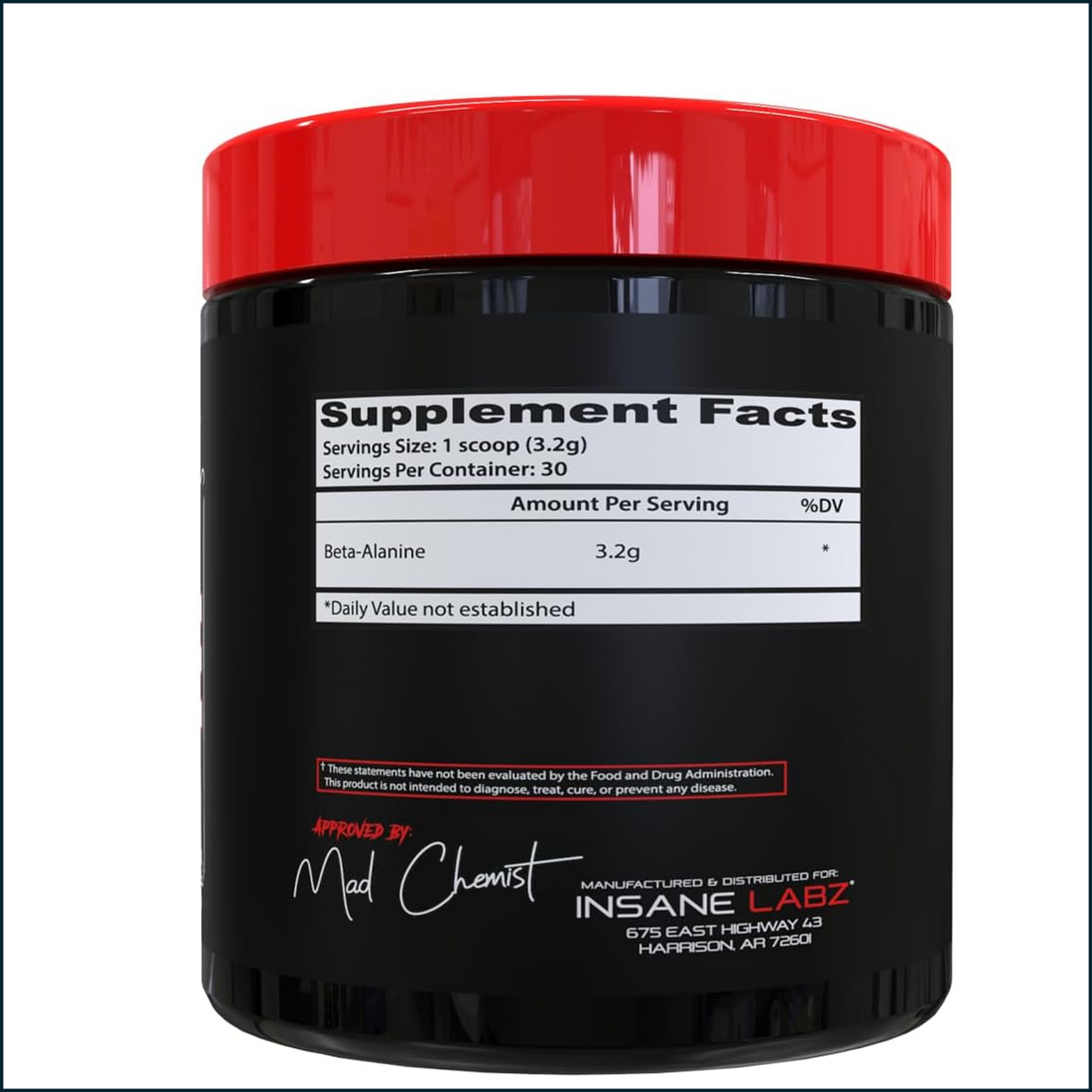 Insane Labz Beta-Alanine, 30 Servings