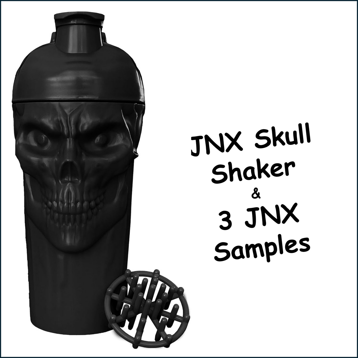 JNX Sports Skull Shaker, 24oz + 3 JNX Sports Samples