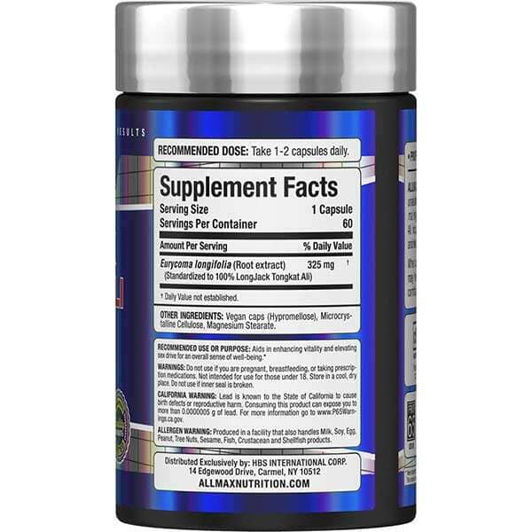 Allmax Longjack Tongkat Ali, 60 Capsules Testosterone Boosters Allmax Nutrition