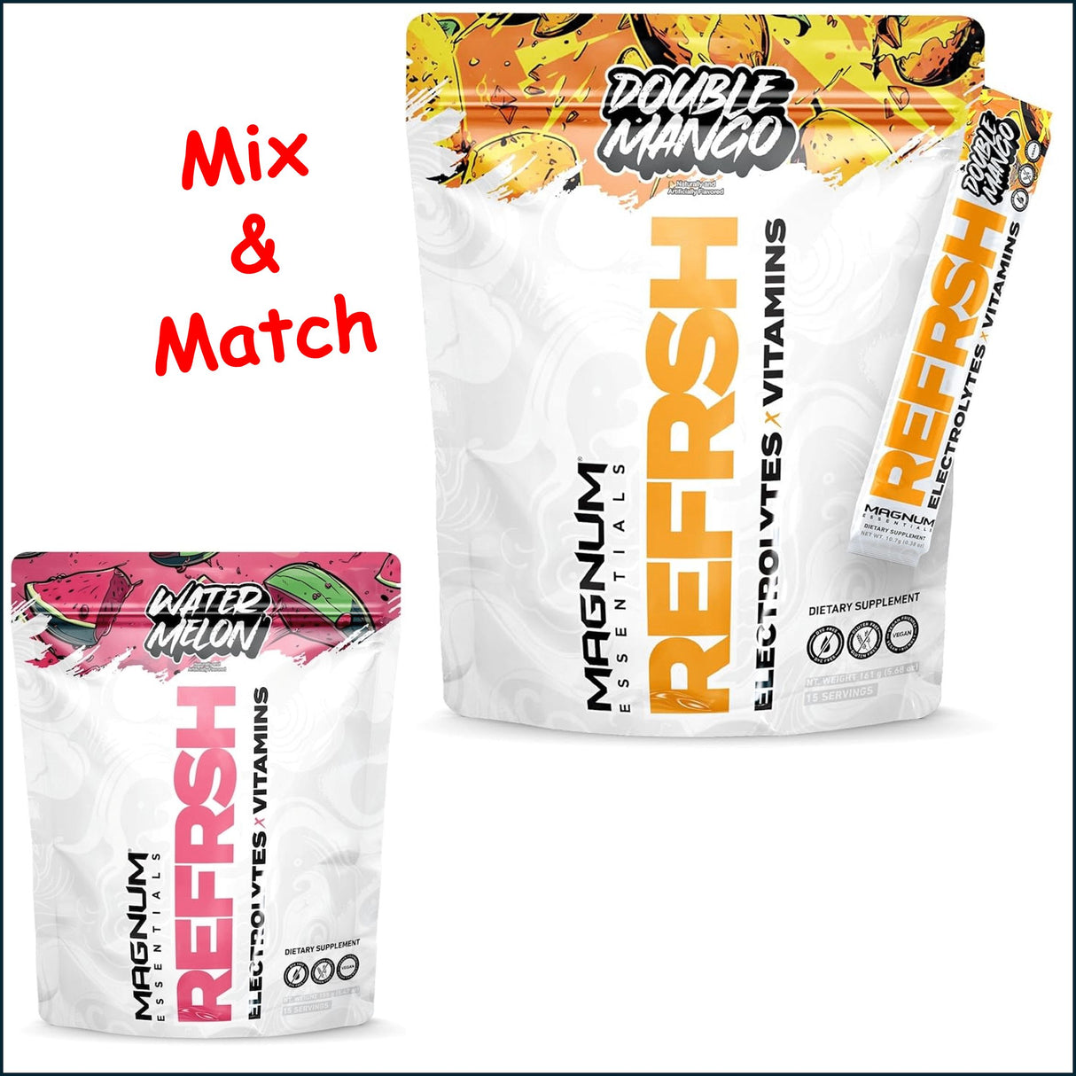 Magnum Refrsh Electrolytes, 2 x 15 Servings BCAA | Amino Acids Magnum Nutraceuticals