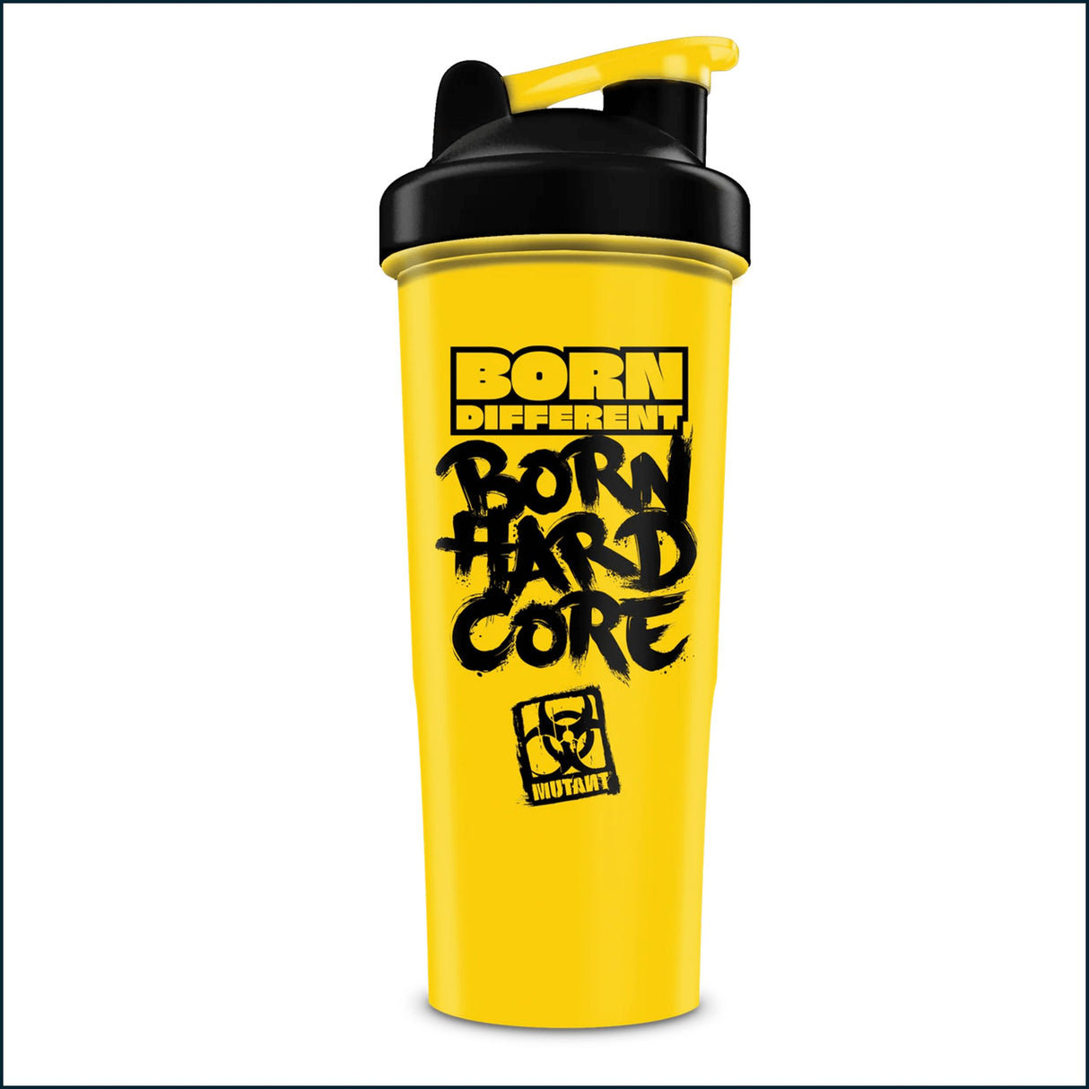Mutant Born Different Born Hardcore Shaker, 1L Shirts | Shakers | Bags Mutant Yellow with Black Lid