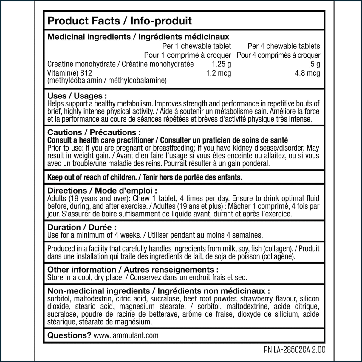 Mutant Creatine Bytz, 80 Chewable Tablets Creatine | Kre-Alkalyn Mutant