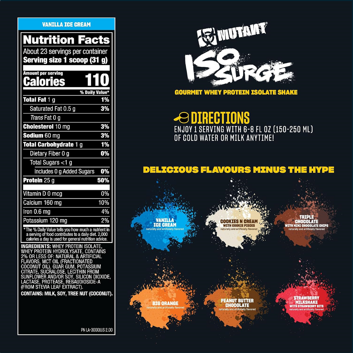 Mutant ISO Surge Gourmet Whey Protein Isolate, 1.6lbs