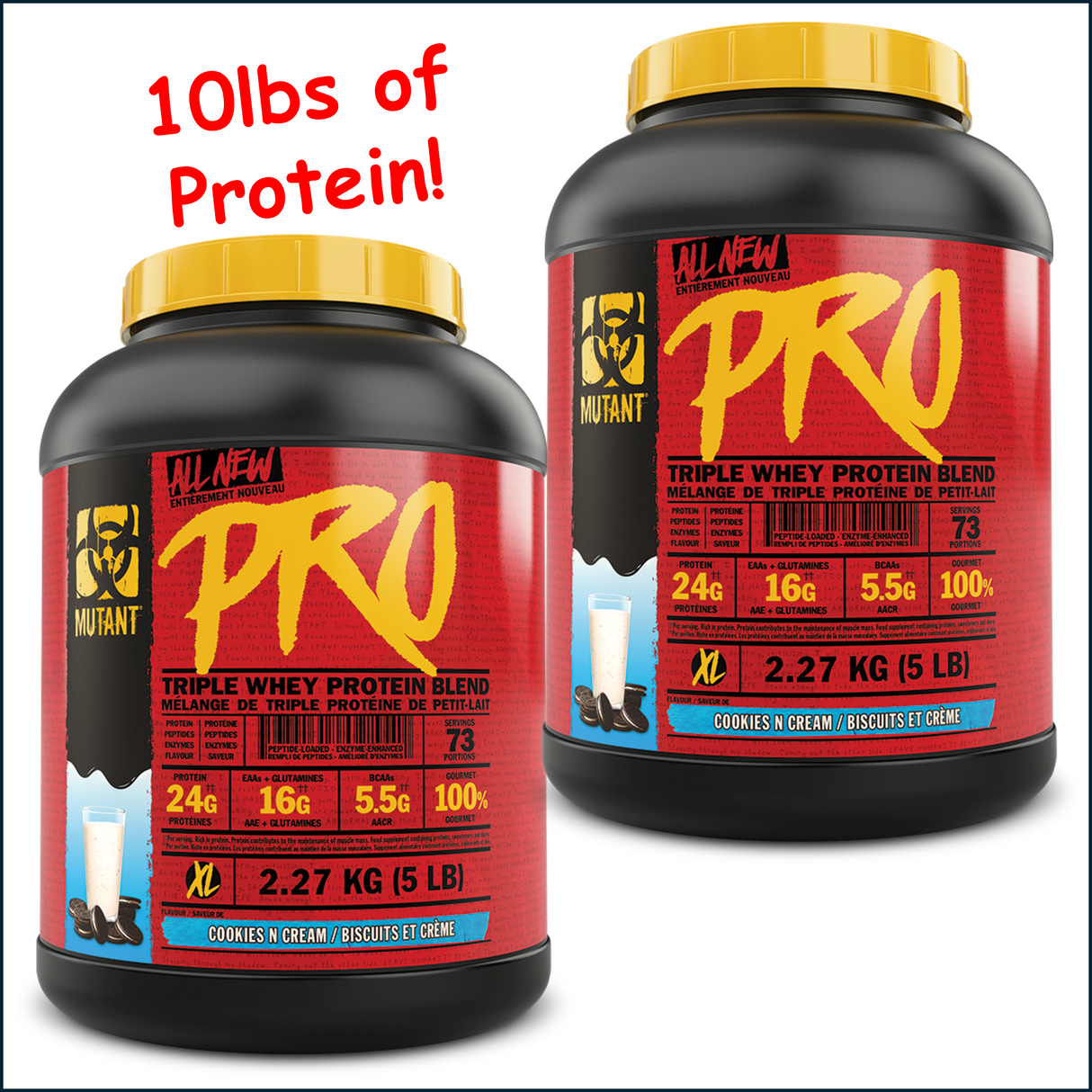 Mutant Pro Triple Whey Protein Blend, 2 x 5lbs
